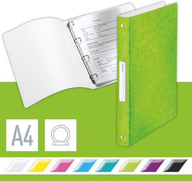 Leitz Ringbuch, A4, 32 mm Rückenbreite, Für bis zu 190 Blatt, Grün, WOW, 42580054